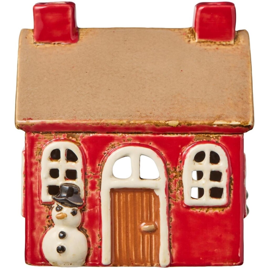 Weihnachtliches Teelichthaus Stillenat mit Schneemann
