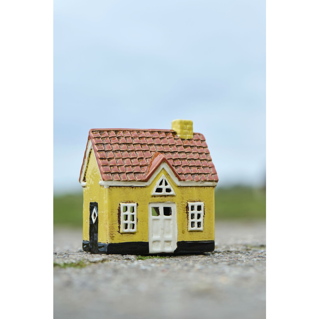 Keramik Haus für Teelicht My Home Town gelb