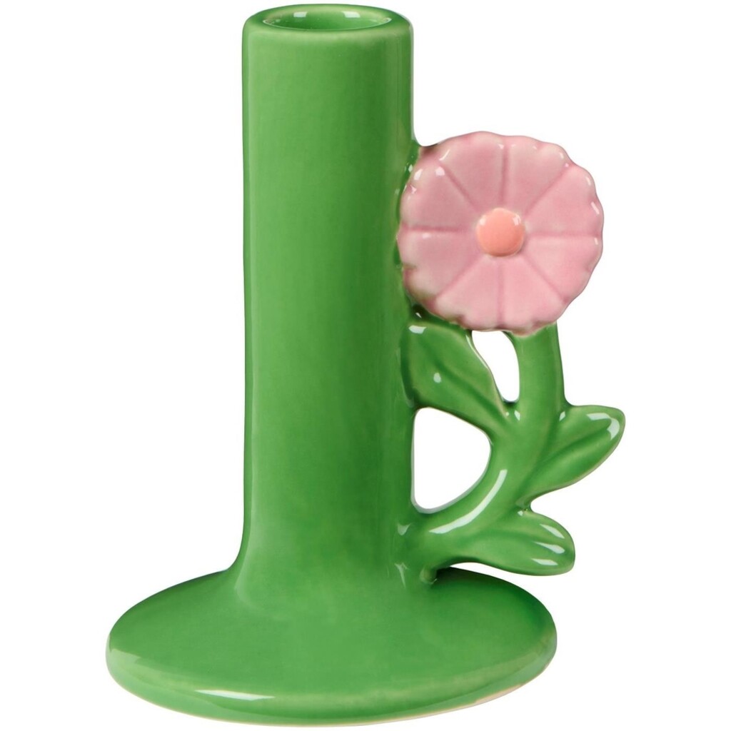IB Laursen Keramik Kerzenhalter Retro mit Blumen-Detail online kaufen bei SKANDEKO