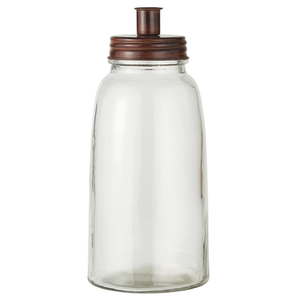 Kerzenhalter für Stabkerze mit Metalldeckel hoch