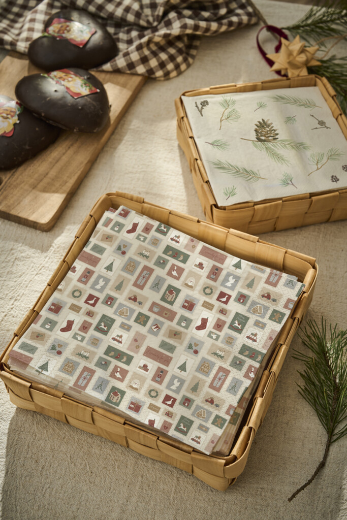 IB Laursen Papier Serviette 20x20 cm Weihnachtsbriefmarken 50er Preview Image