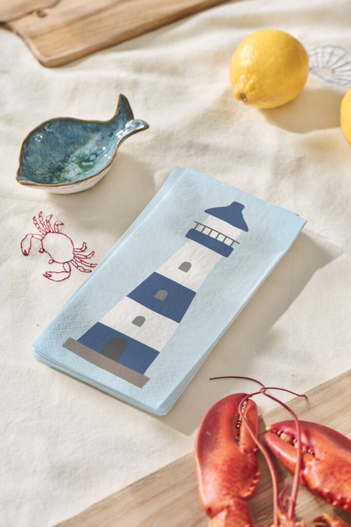 IB Laursen Papier Servietten 10x20 cm Leuchtturm Preview Image