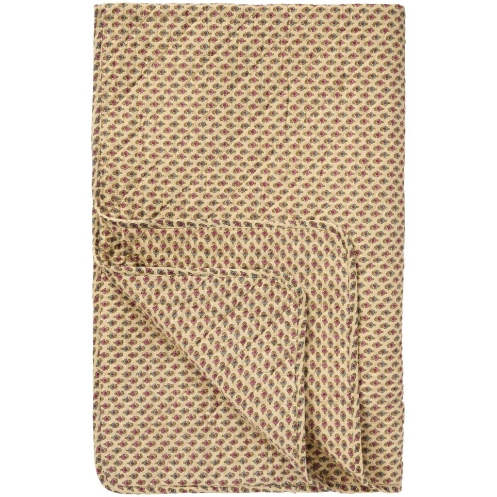 IB Laursen Quilt Blockmuster Beige – Hygge Tagesdecke