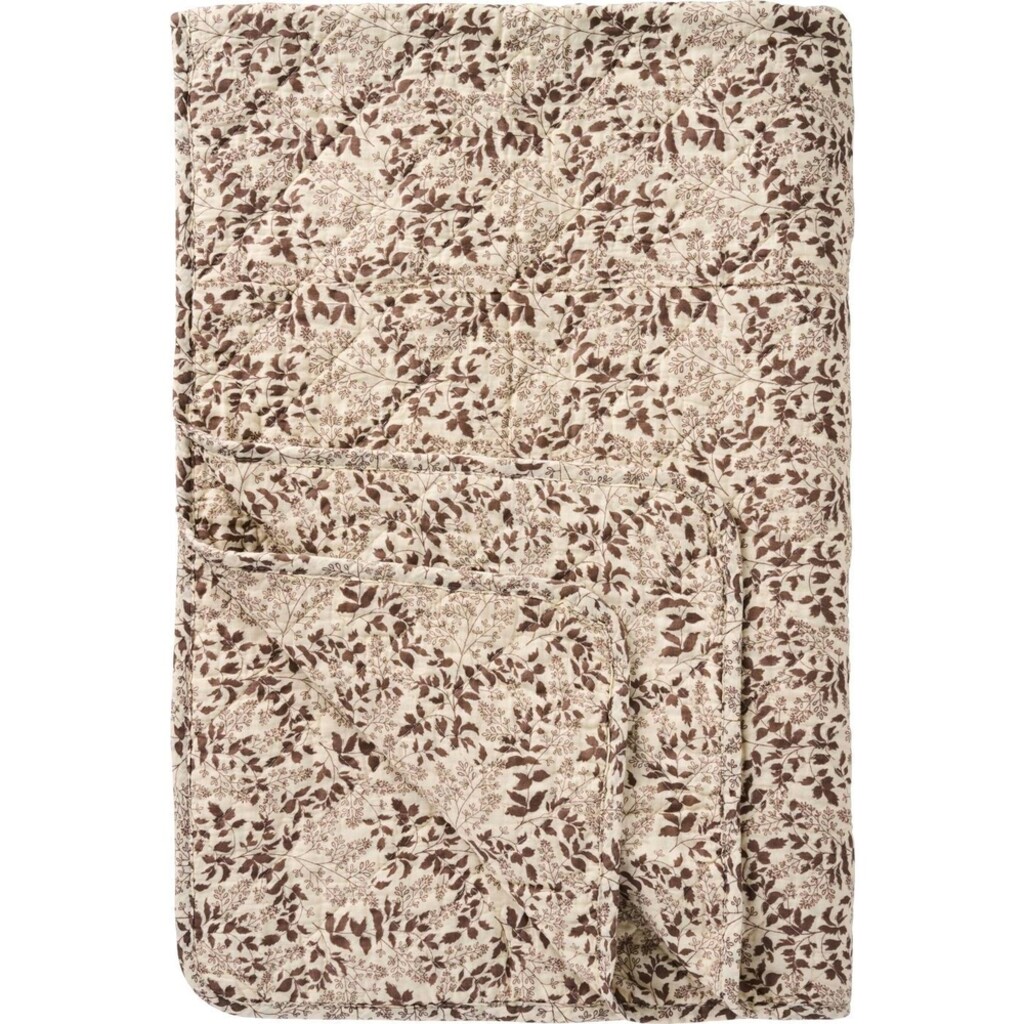 IB Laursen Quilt mit milky brown Blattmuster Preview Image