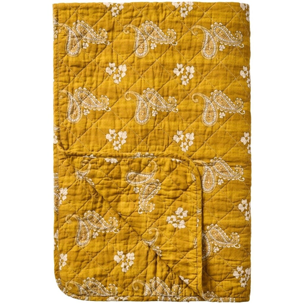 IB Laursen Quilt mustard mit Paisleymuster, gesteppte Decke Preview Image
