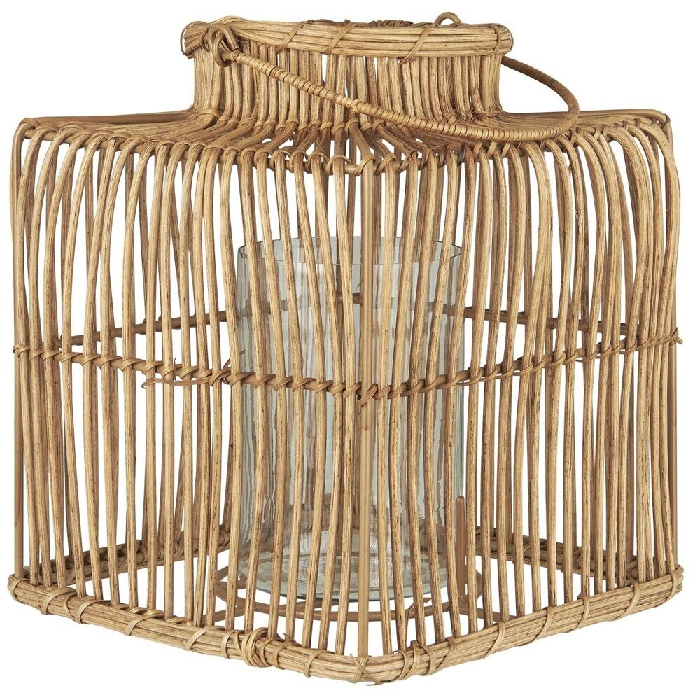 IB Laursen Rattan Kerzenhalter quadratisch Preview Image