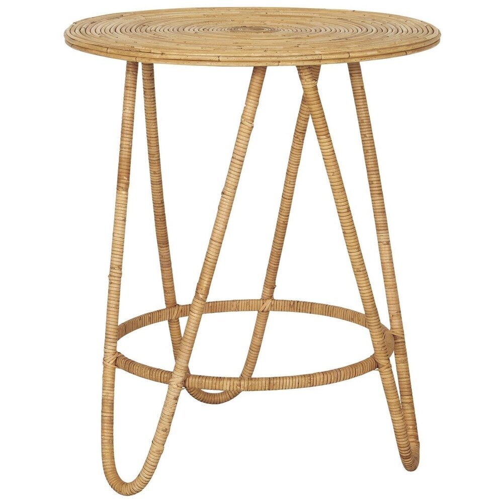 Rattan Tisch rund mit 3 Beinen