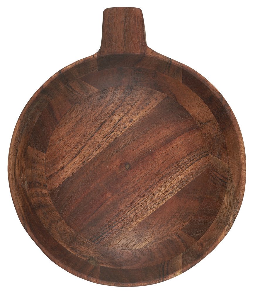 Schale mit Henkel aus geöltem Akazienholz