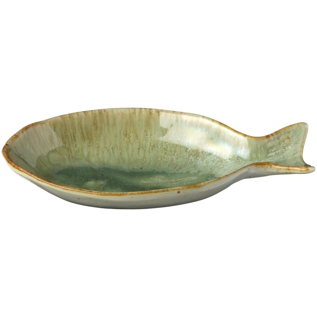 IB Laursen Steingut Schale Ocean Green fischförmig online kaufen bei SKANDEKO