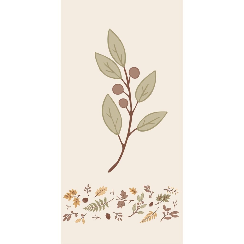 Serviette mit Blattsilhouette 16 Stck