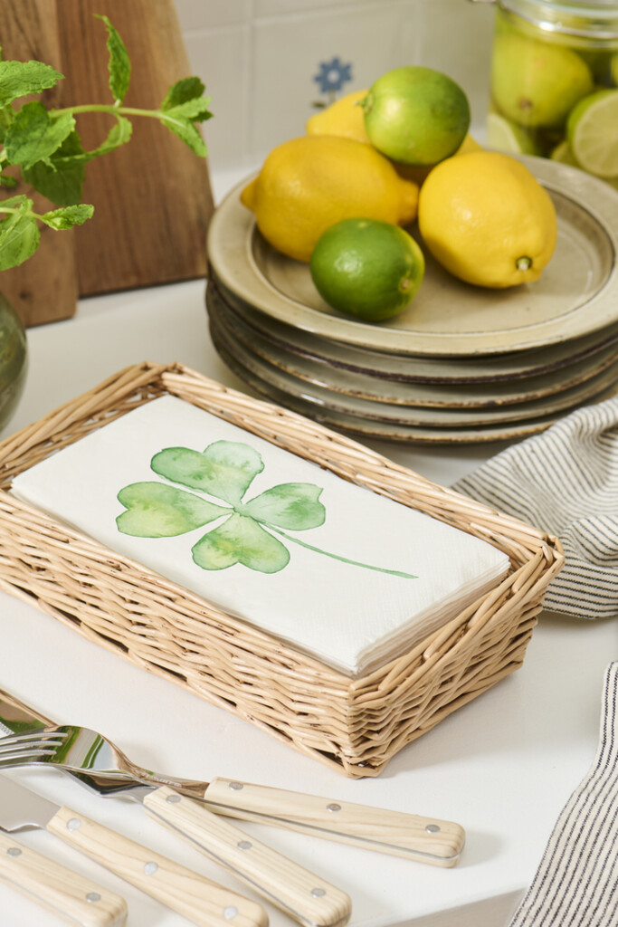 IB Laursen Servietten 10x20 cm vierblättriges Kleeblatt Preview Image