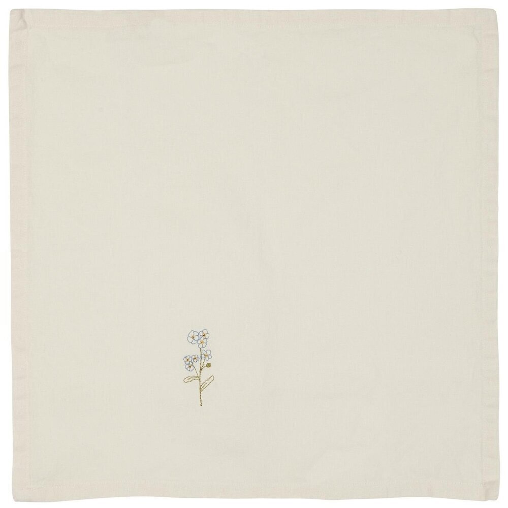 Stoffserviette Flora mit aufgestickten Blumen