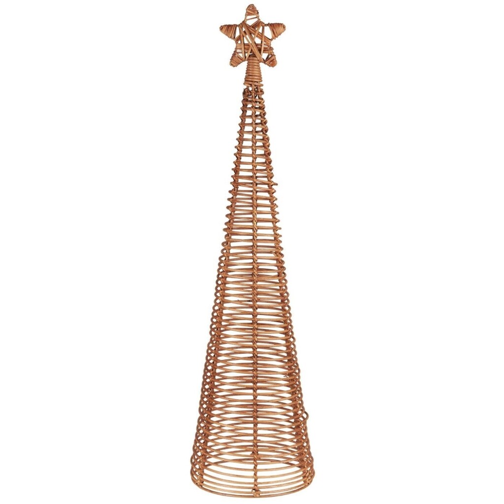 Tannenbaum aus Rattan mit Stern