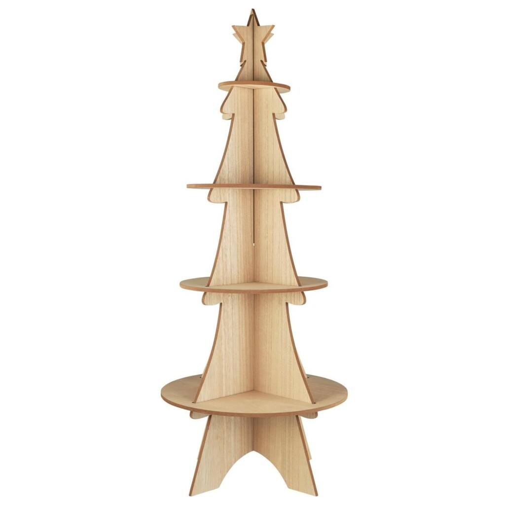 IB Laursen Tannenbaum Display mit 4 Ablagen aus Holz Preview Image