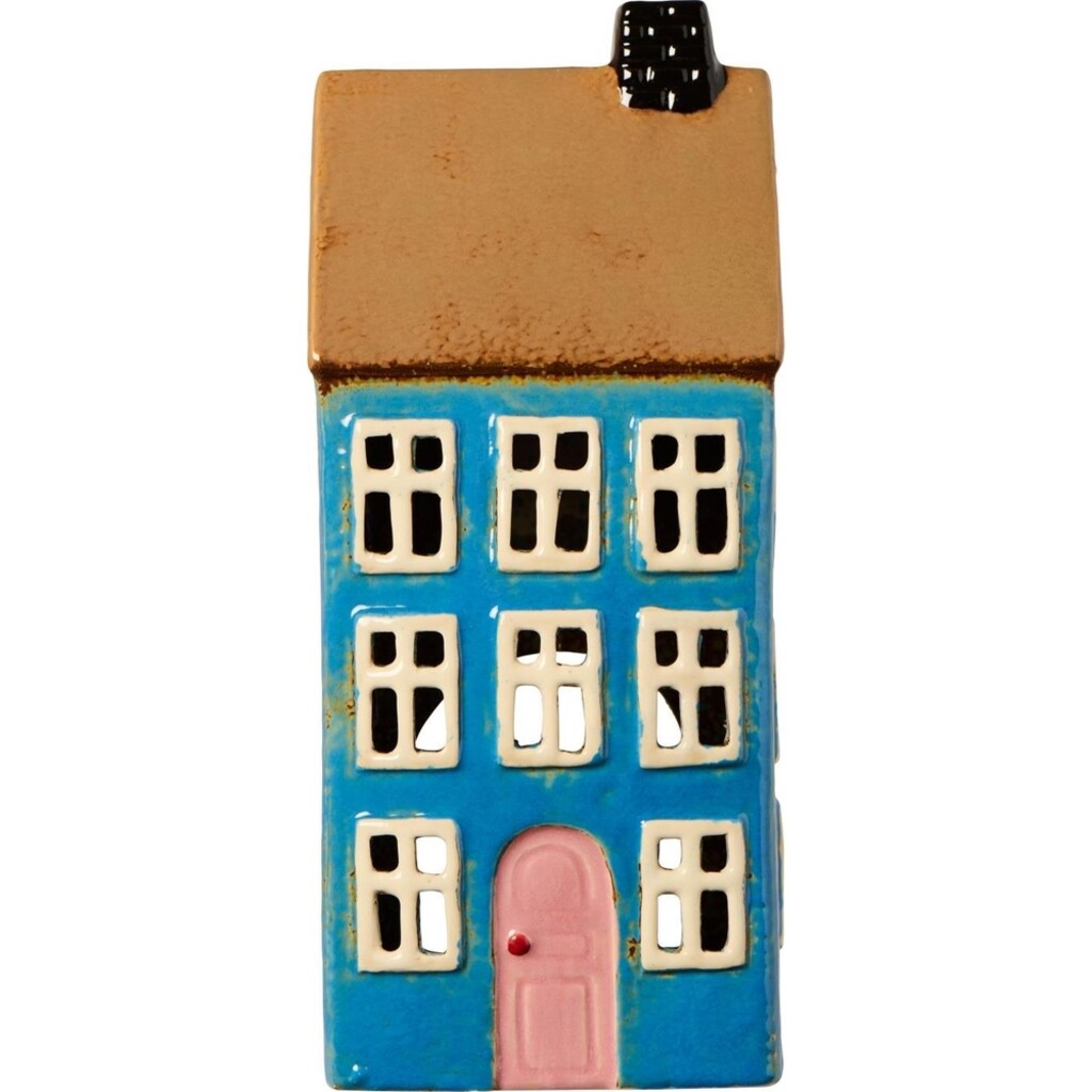 IB Laursen Teelicht-Haus aus Keramik blau Preview Image