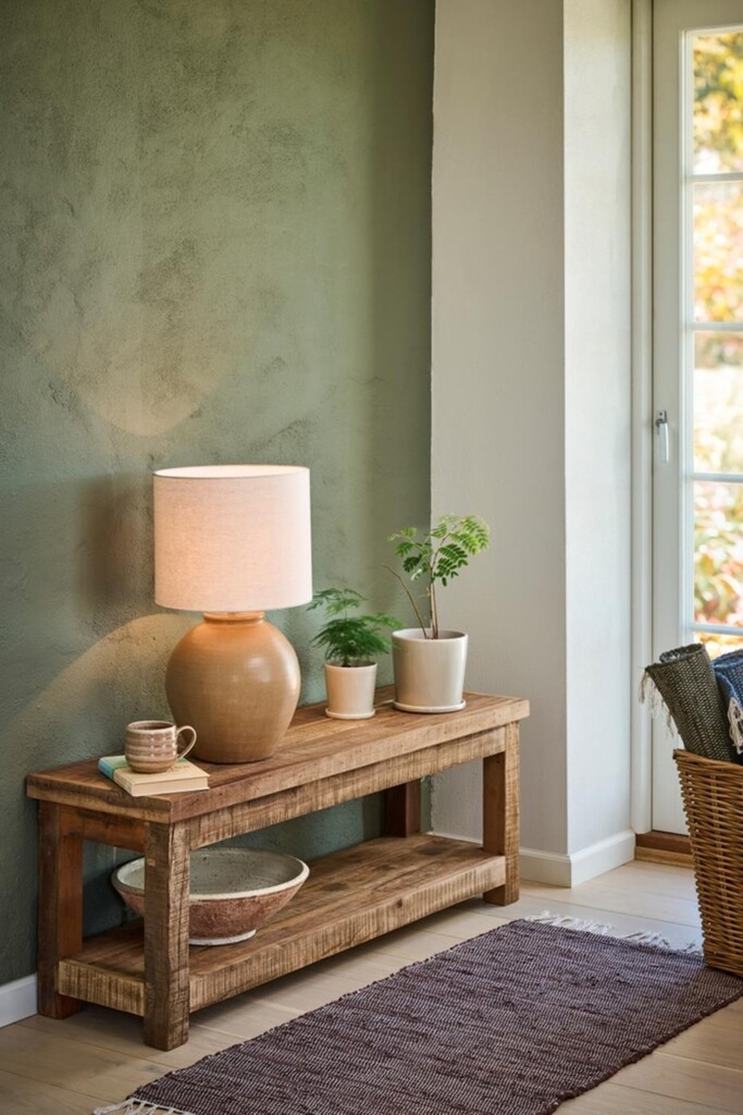 IB Laursen Tischlampe Aura mit braunem Keramikfuß und Leinenschirm online kaufen bei SKANDEKO (Ansicht 2)