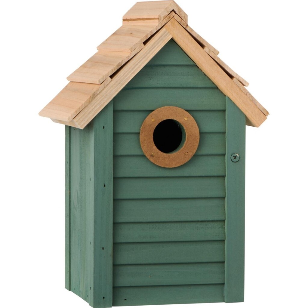Vogelhaus aus Holz mit Reinigungsklappe