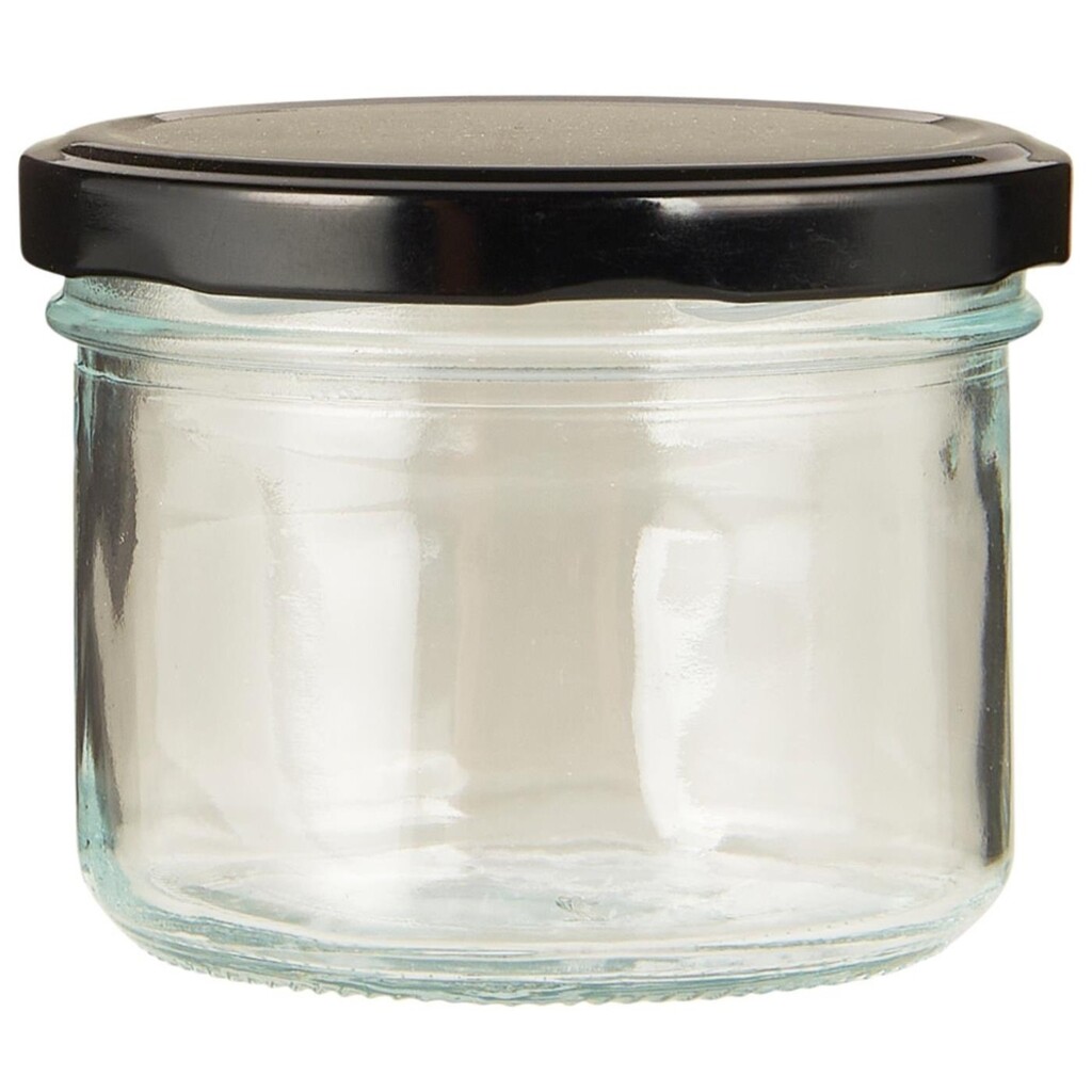 Vorratsglas mit schwarzem Schraubdeckel