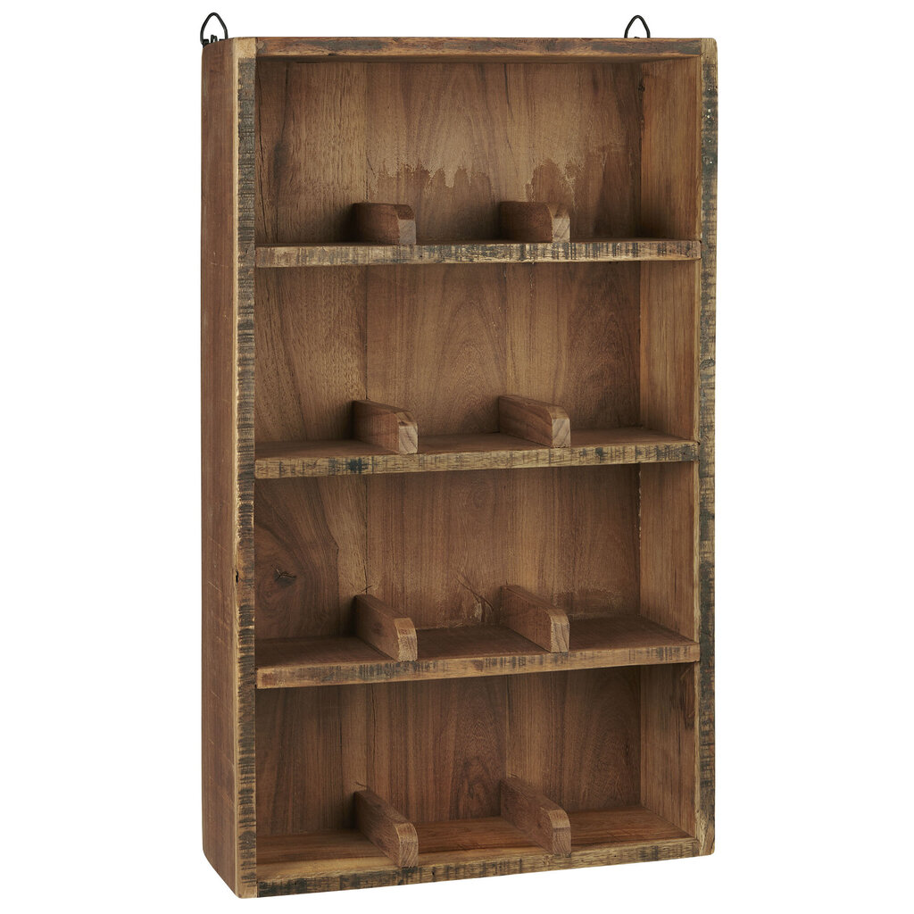 Wandregal aus Holz mit 4 Ablagen und Fachteilern UNIKA
