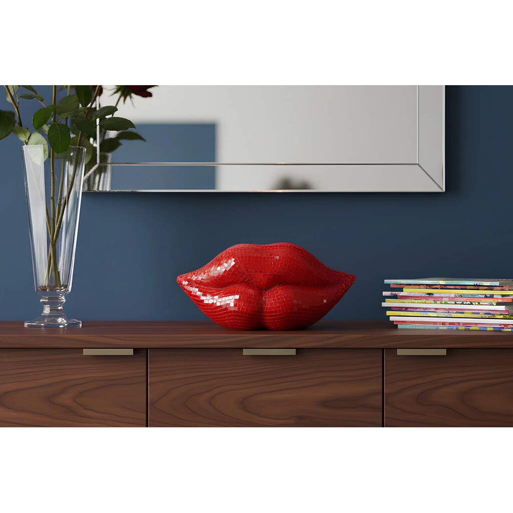 Invicta Dekoaufsteller Disco Lip: Rote 3D Mosaik Lippen – Glamour Statement von Invicta online kaufen bei SKANDEKO (Ansicht 2)