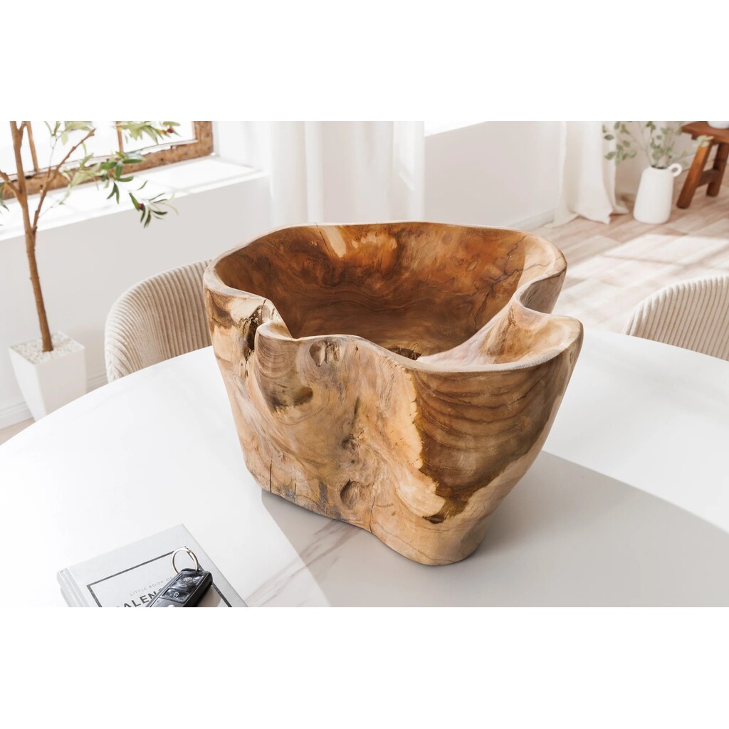 Dekoschale aus Teakholz Flowers