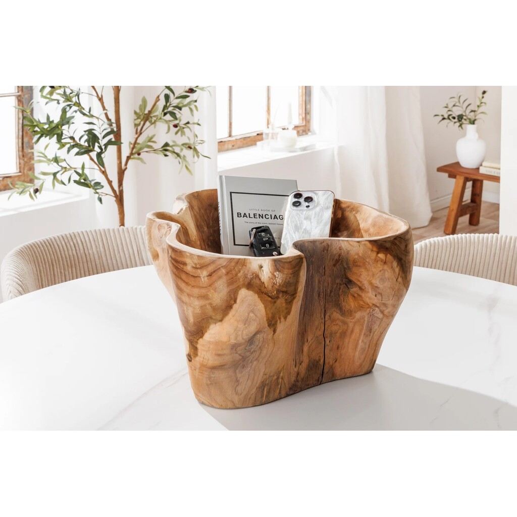 Dekoschale aus Teakholz Flowers