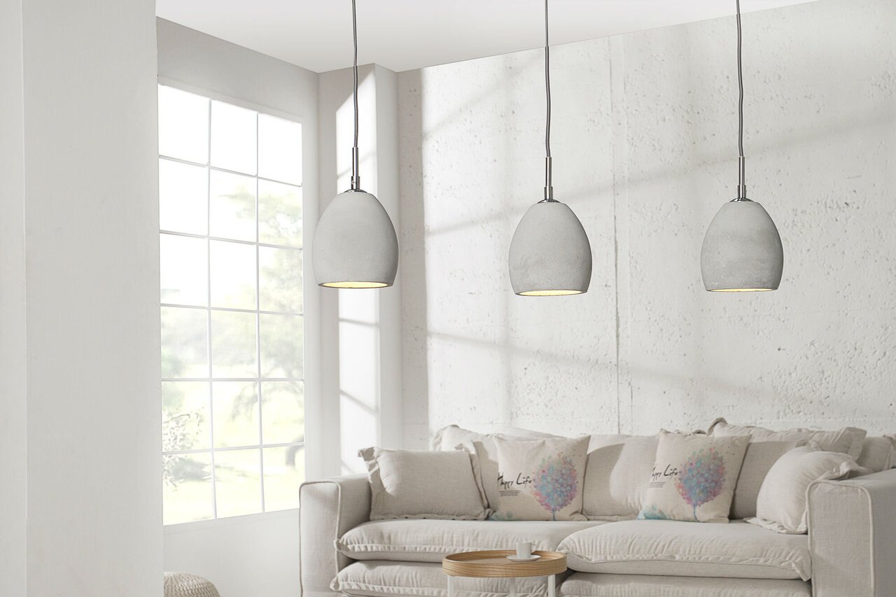 Hängeleuchte Cement grau 3er