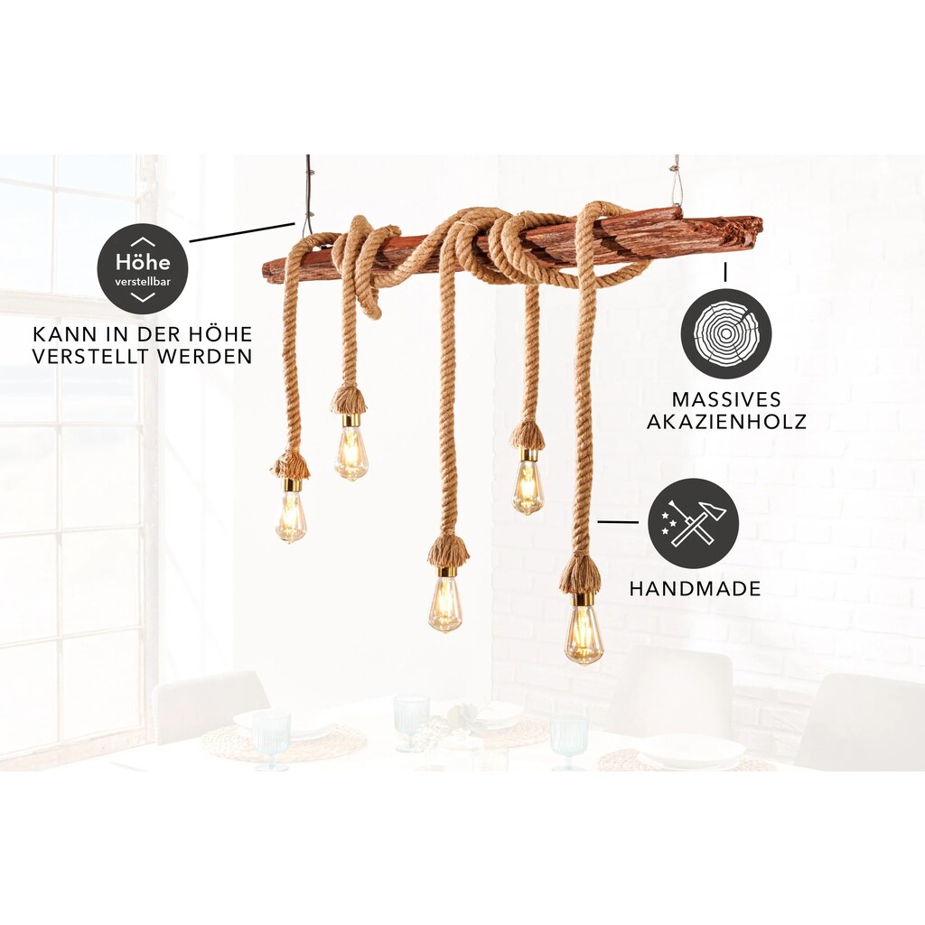 Pendelleuchte Seven Seas, recyceltes Akazienholz