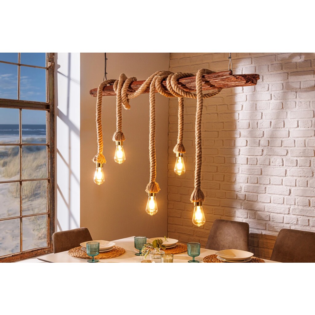 Pendelleuchte Seven Seas, recyceltes Akazienholz