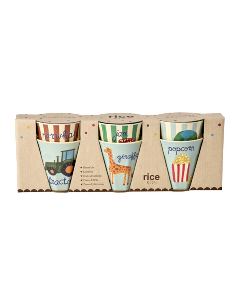 RICE Melamin Kinderbecher 6er Set Small ABC Print online kaufen bei SKANDEKO