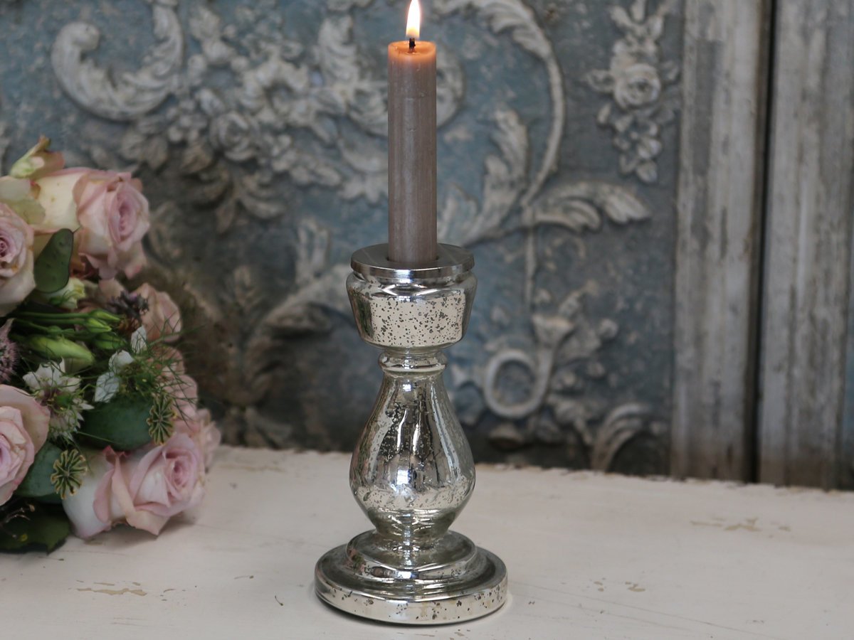 Chic Antique Kerzenständer mit Schliff Antik Silber Preview Image