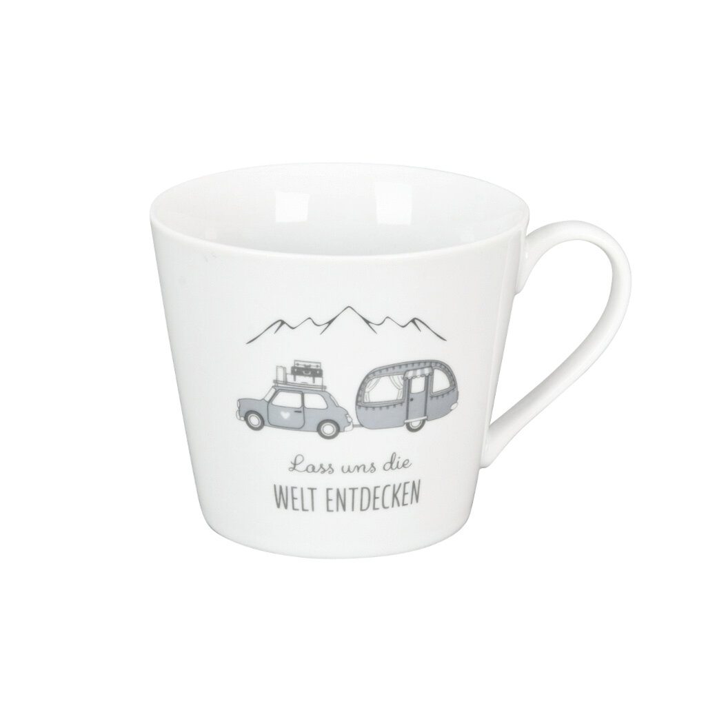 Krasilnikoff Happy Cup Tasse, Lass uns die Welt entdecken Preview Image