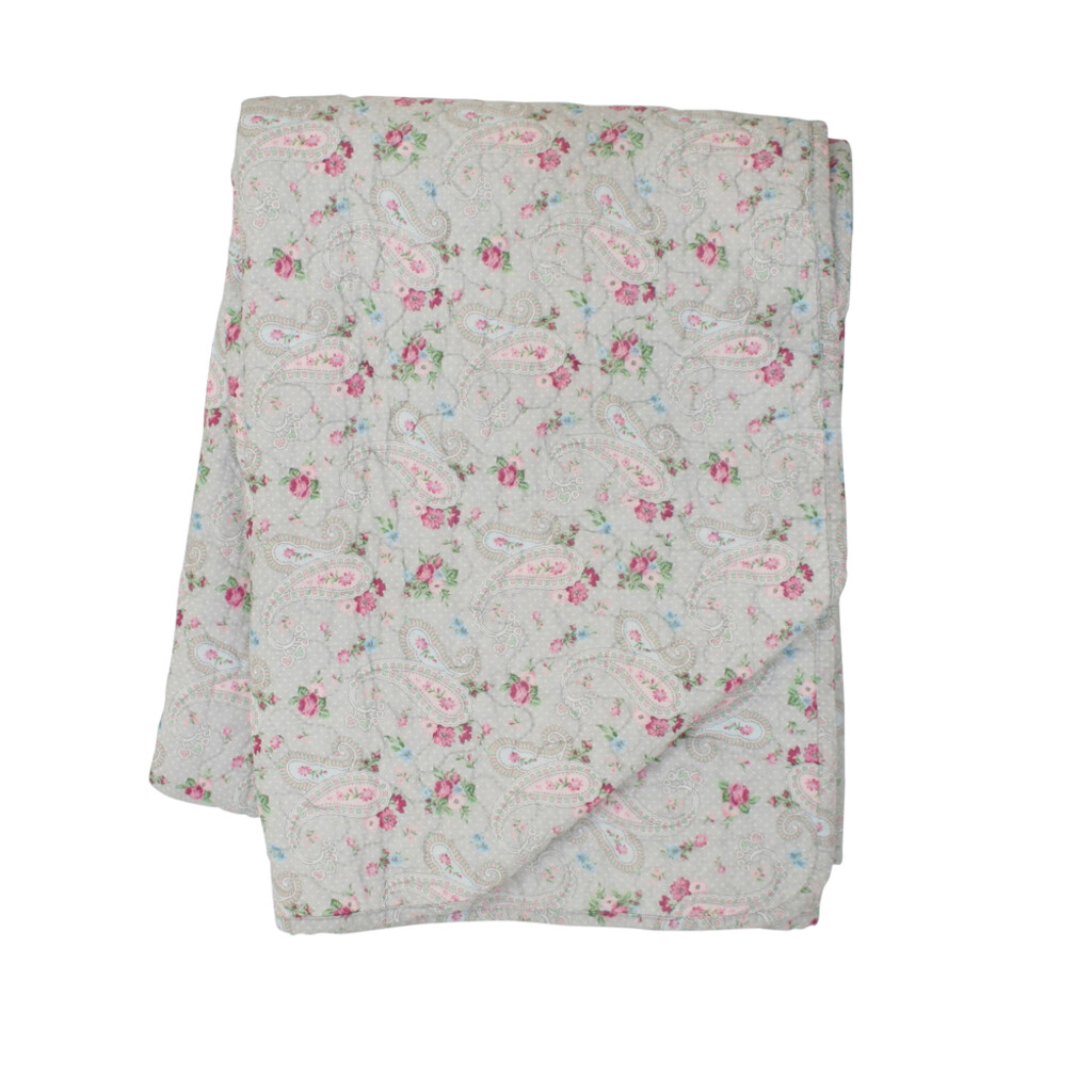 Krasilnikoff Quilt mit Paisley Muster, Pink-Grey Preview Image