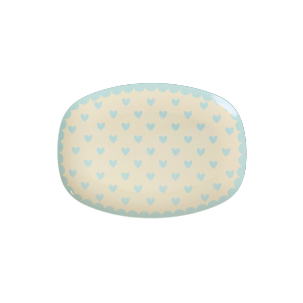 RICE Melamin Teller rechteckig Hearts Print online kaufen bei SKANDEKO