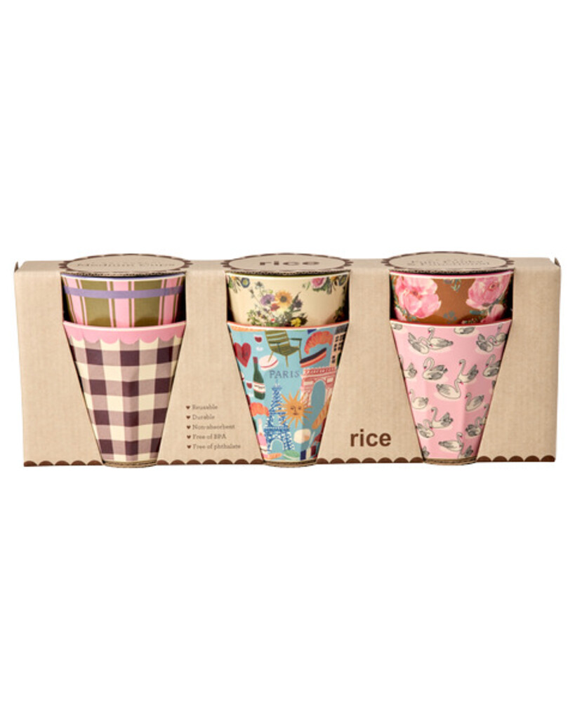 RICE Melamin Becher Medium Bon Vivant 6er-Pack online kaufen bei SKANDEKO