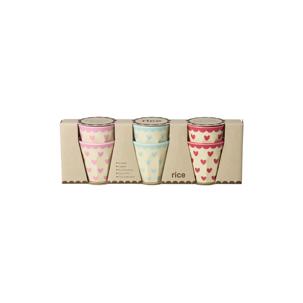 RICE Melamin Espressotassen Favorite Hearts - 6er-Set online kaufen bei SKANDEKO