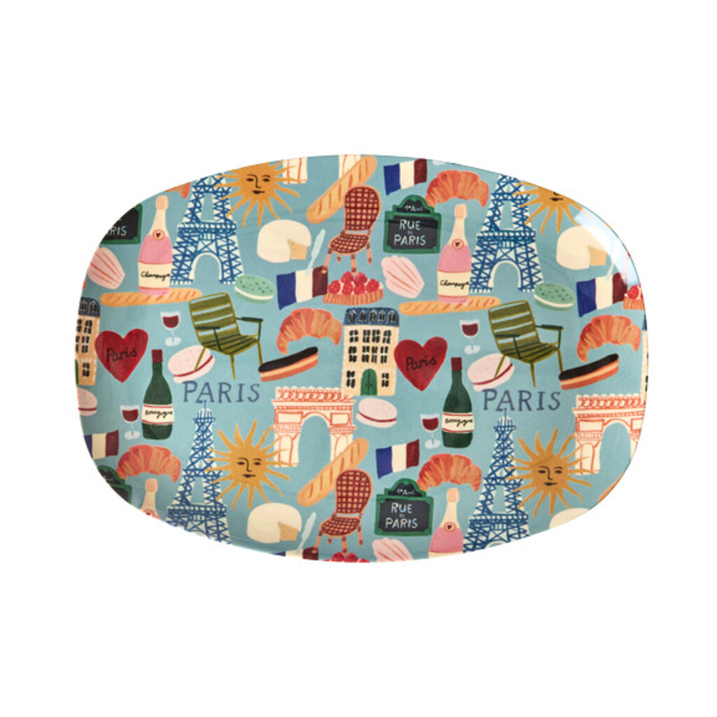 RICE Melamin Servierplatte Paris Mon Amour Teller rechteckig online kaufen bei SKANDEKO