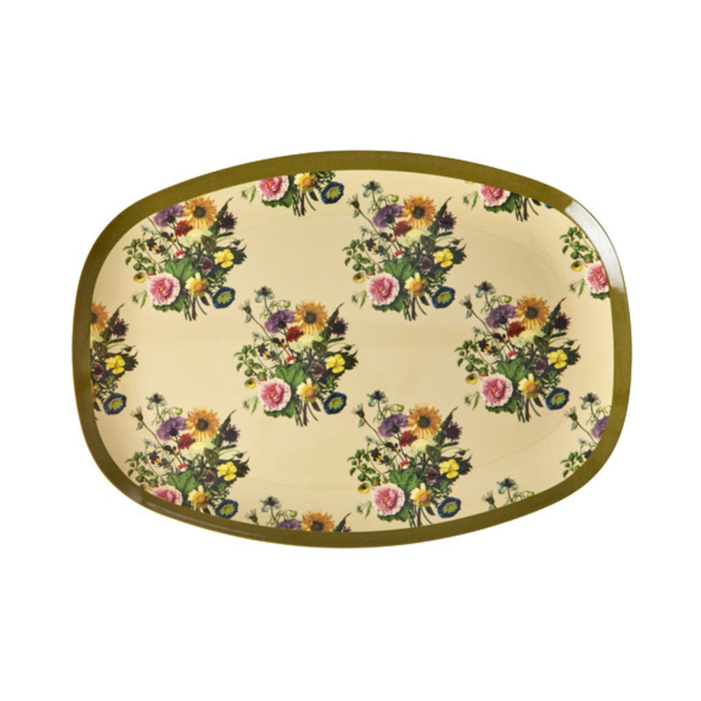 RICE Melamin Rechteckteller Retro Bouquet online kaufen bei SKANDEKO