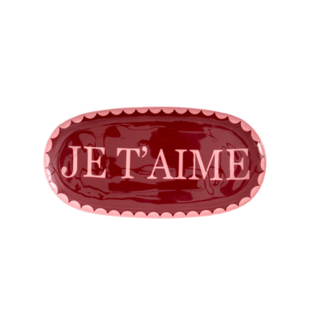 RICE Metall-Tablett Oval JE T'AIME online kaufen bei SKANDEKO