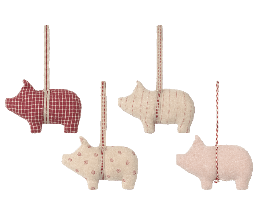 4er Set Schwein Ornament