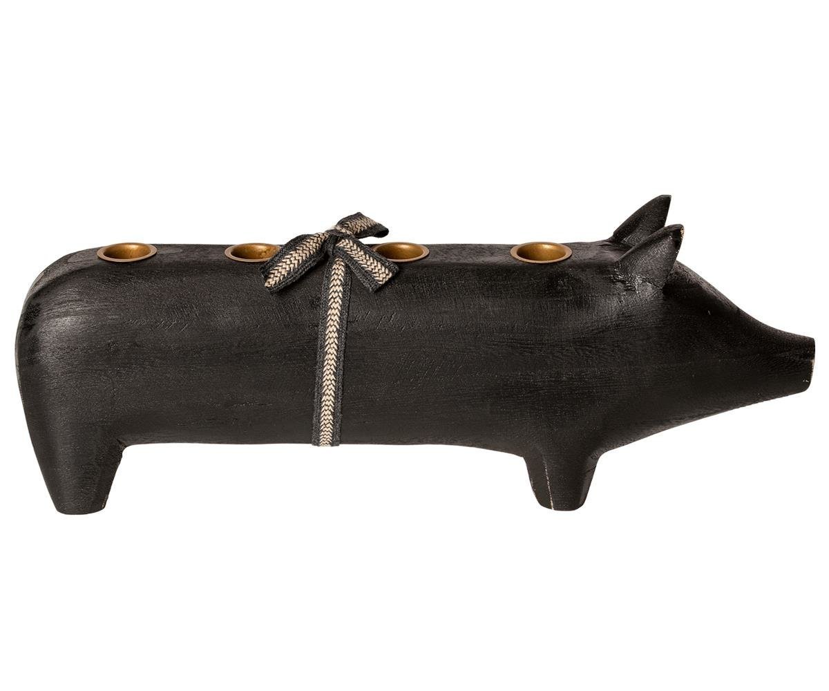 Kerzenhalter Holzschwein