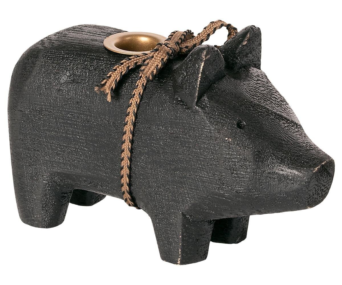 Kerzenhalter Holzschwein klein