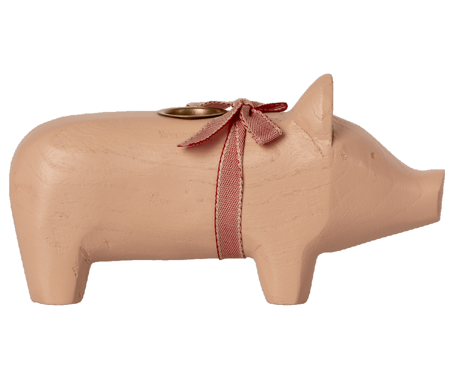 Kerzenhalter Schwein aus Holz
