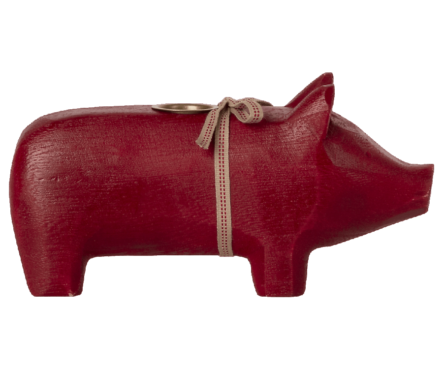 Kerzenhalter Schwein aus Holz