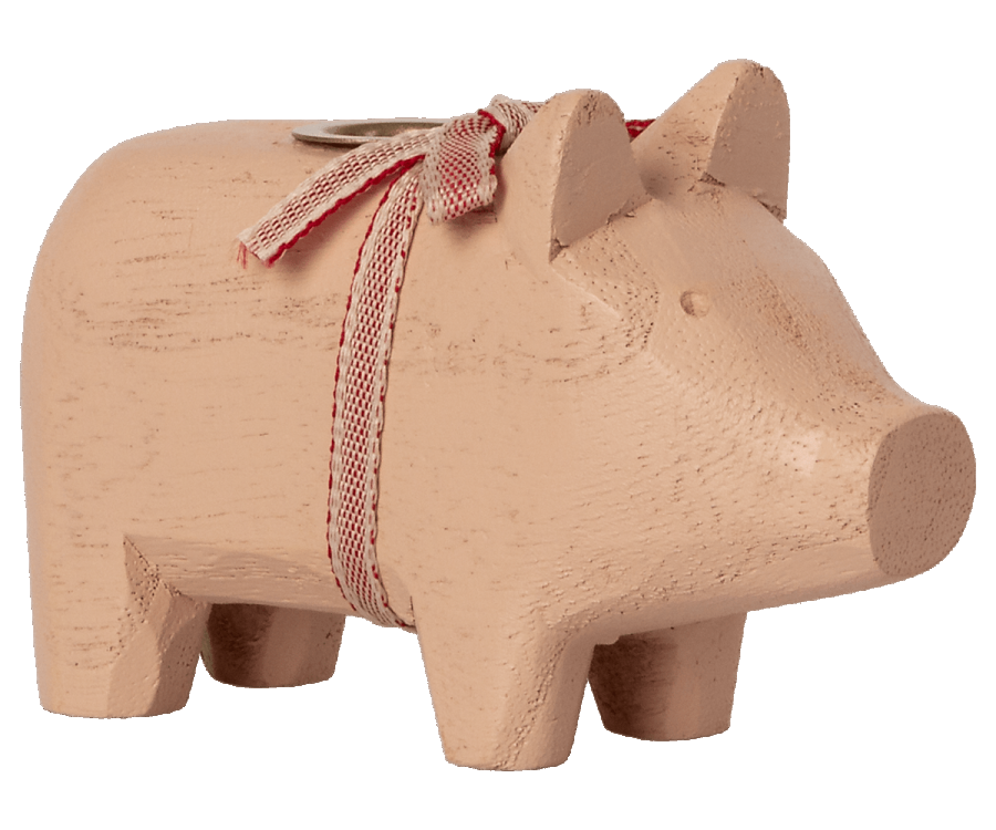 Kerzenhalter Schwein aus Holz