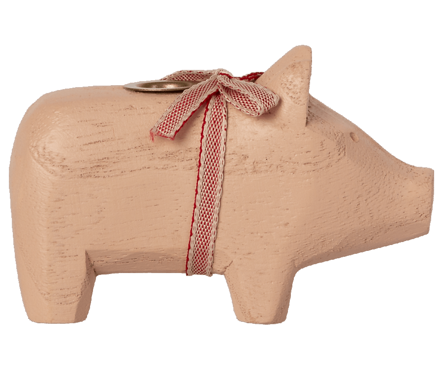 Kerzenhalter Schwein aus Holz