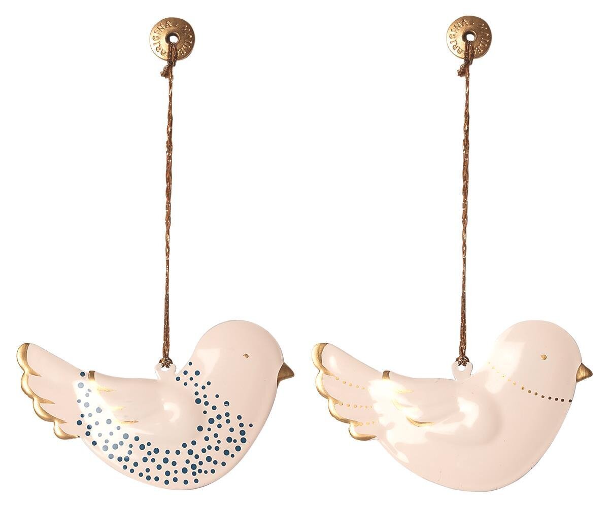 Metall Vogel Ornament 2er Set