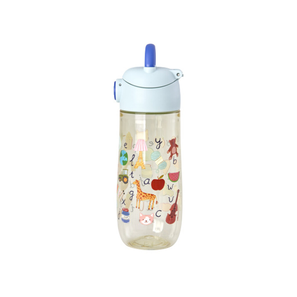 RICE Kinder Trinkflasche ABC-Print – Bunt, Robust & Skandinavisch für unterwegs