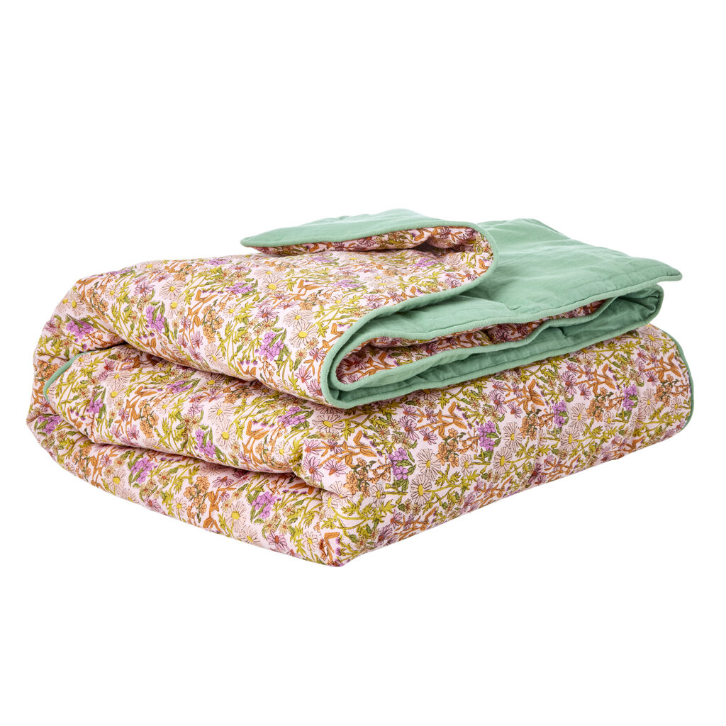 Baumwoll Quilt Steppdecke mit Flower Print