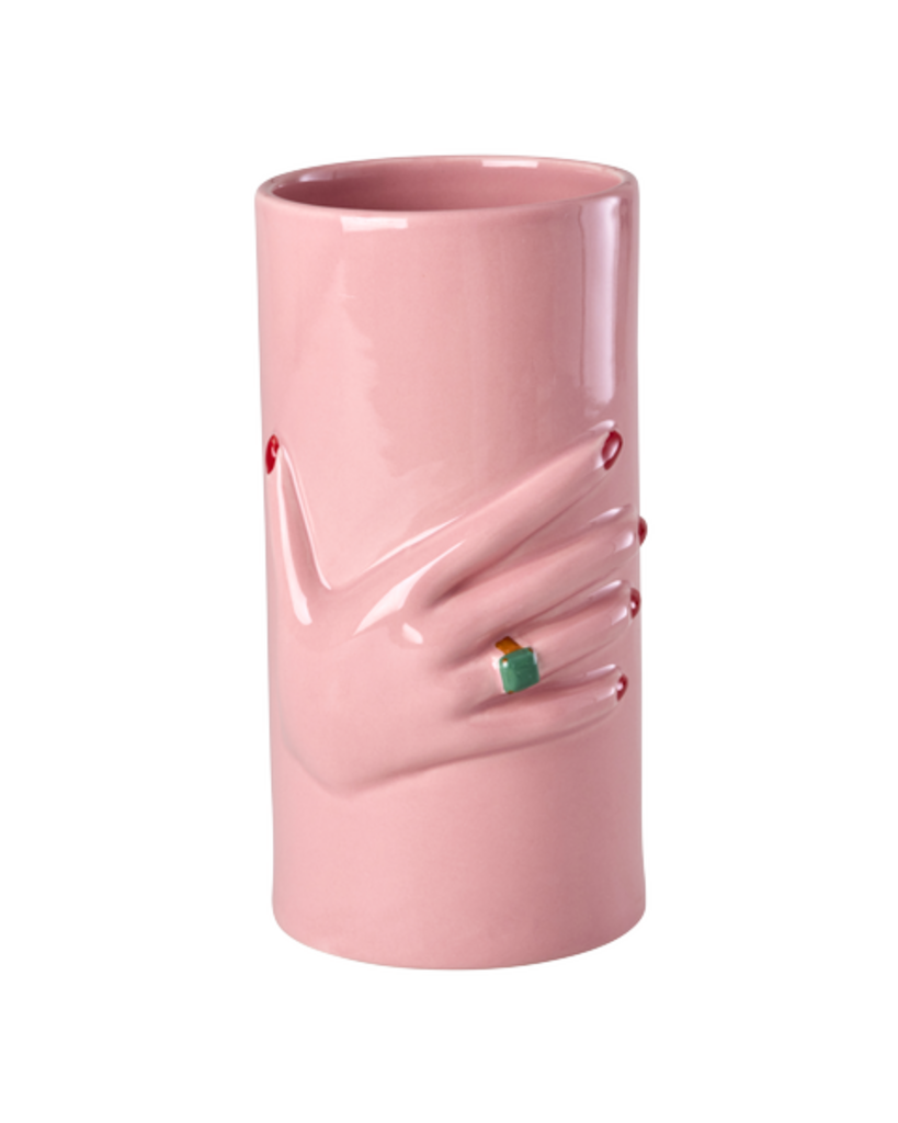 RICE Keramikvase mit handbemalter Dekoration online kaufen bei SKANDEKO